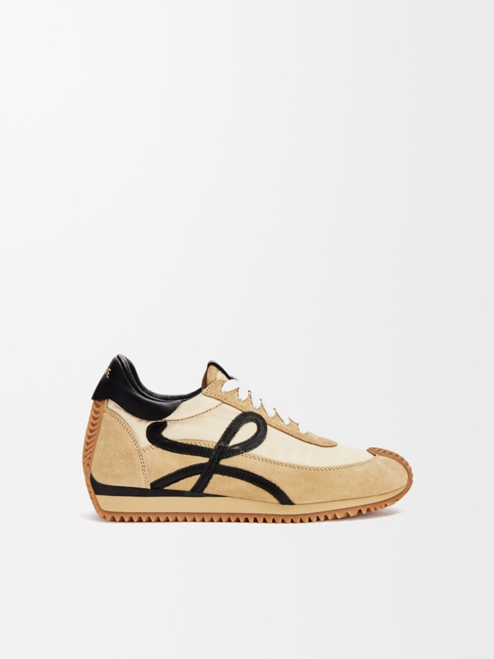 Loewe Beige Tan Black Leather-Trim Sneakers - Picture 2 of 11